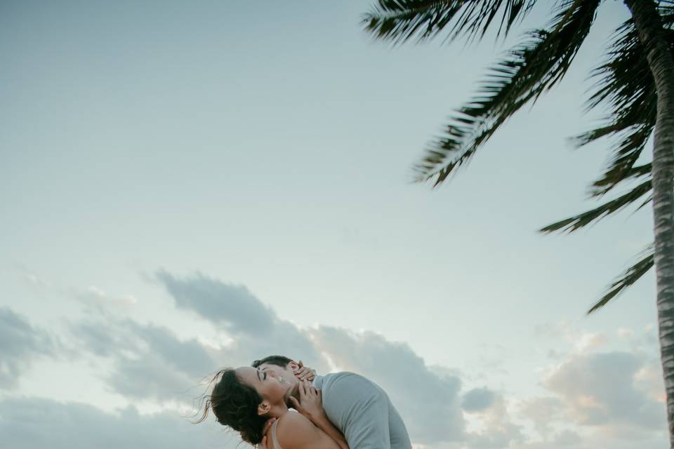 Newlyweds at Sunset