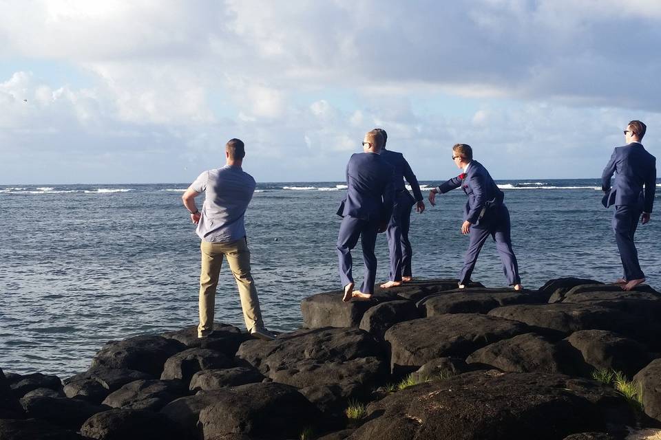 The groom with his groomsmen