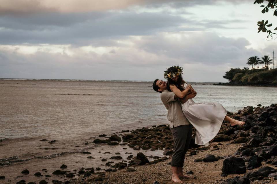 Embrace on the beach