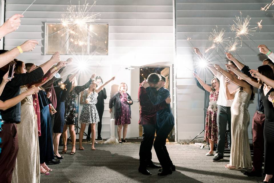 Grand exits with sparklers
