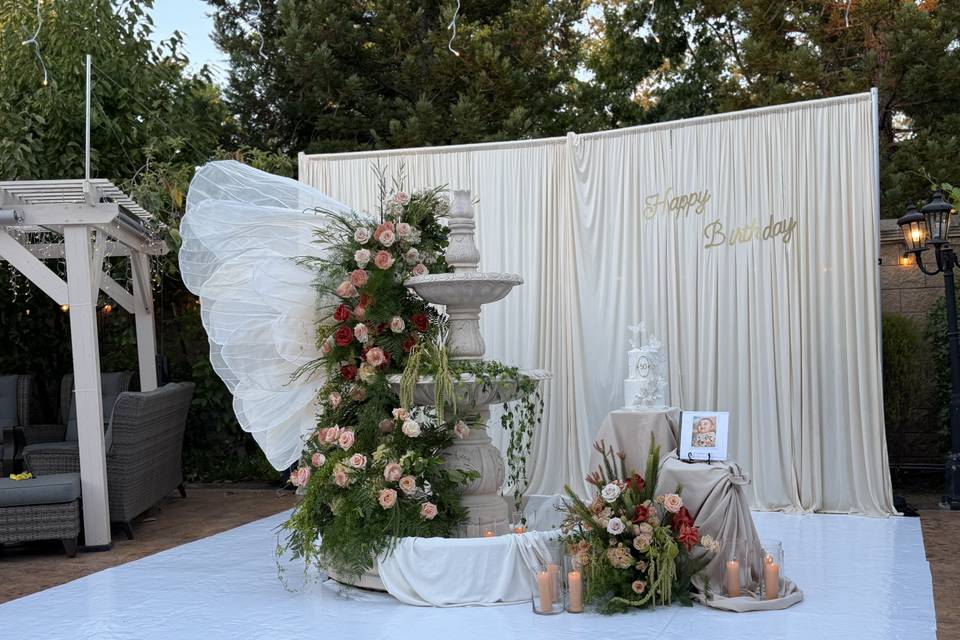 Romantic floral backdrop with
