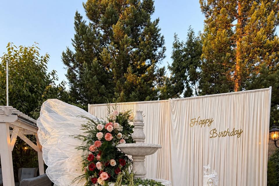 Romantic floral backdrop with