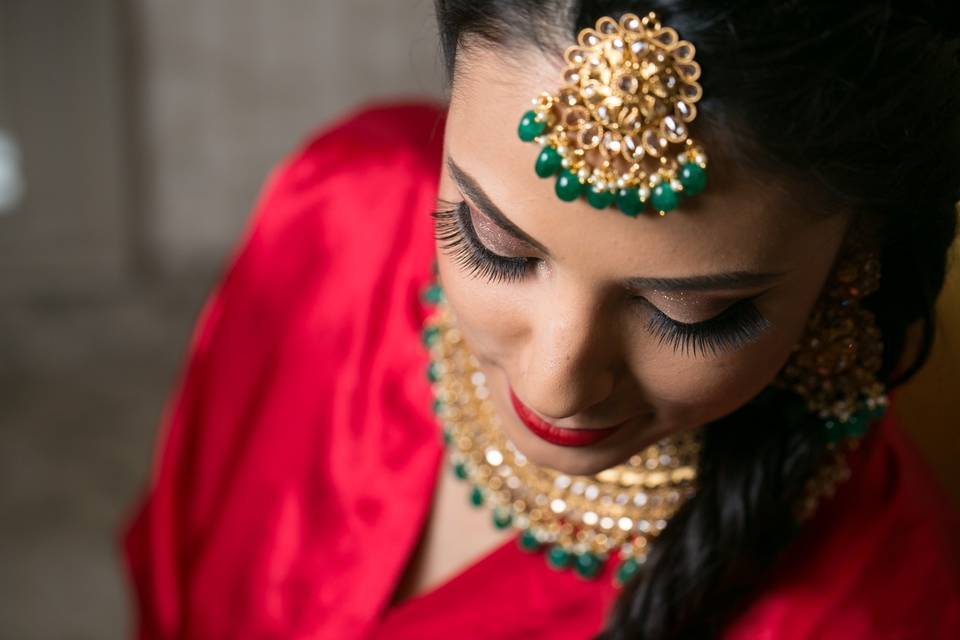 Bride getting ready