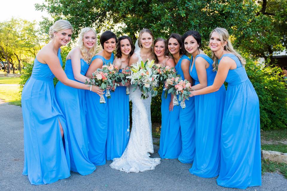 Bride and bridesmaids