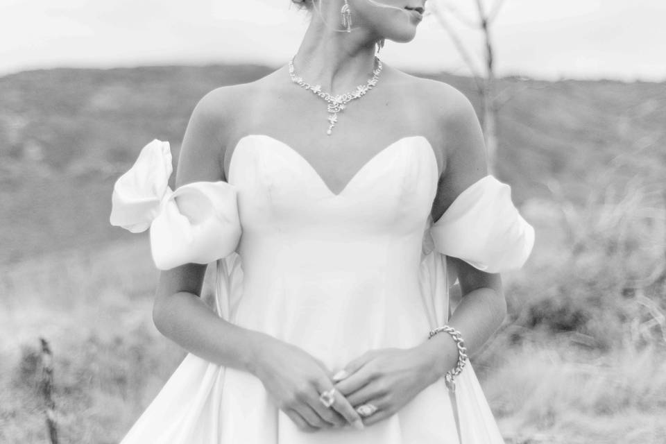 Bow sleeve gown