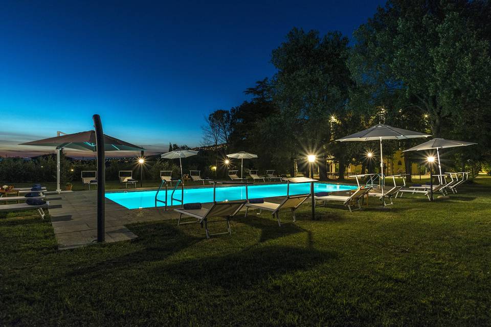 Swimming pool by night