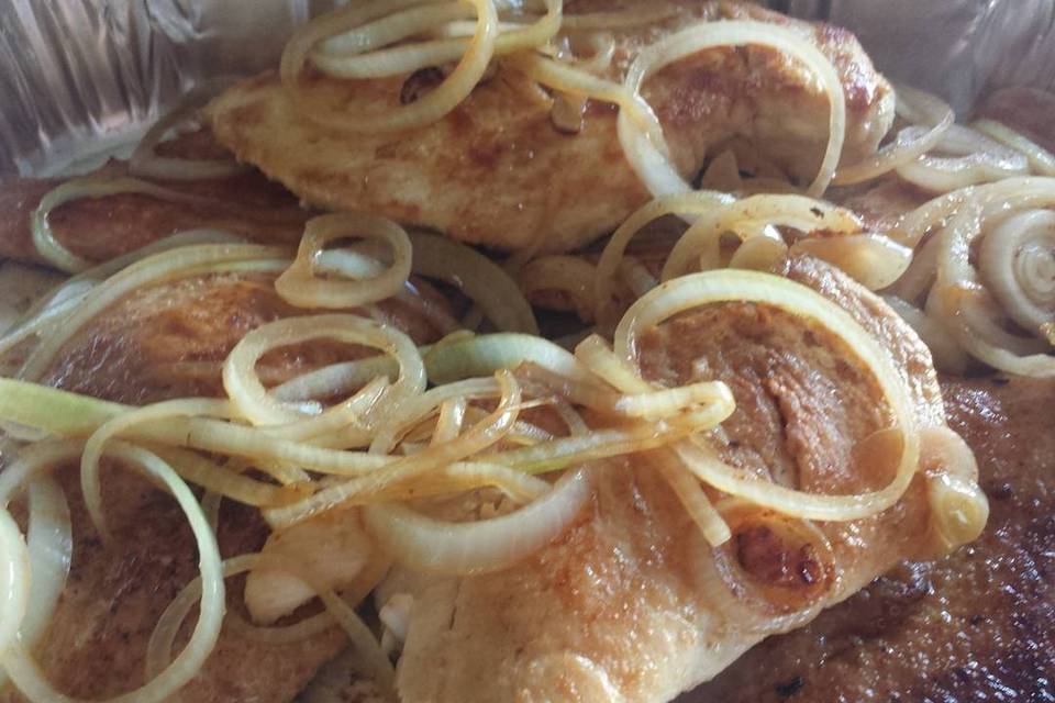 Topped with onions