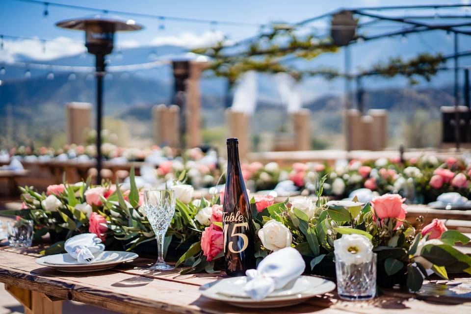Backyard wedding table
