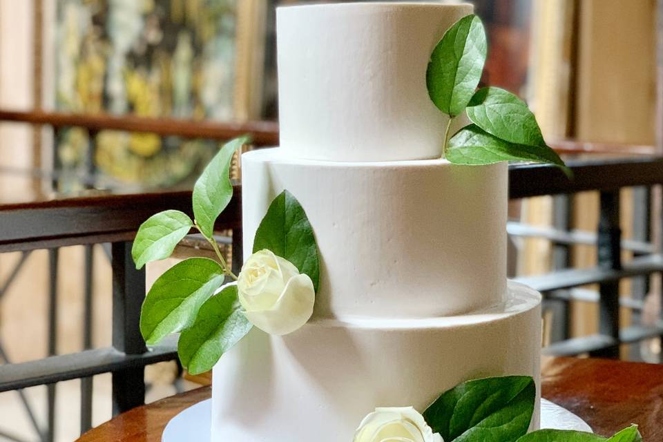 Tiered Cake with Fresh Florals