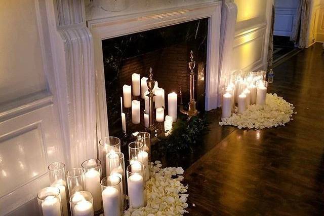 Fireplace with candlelights