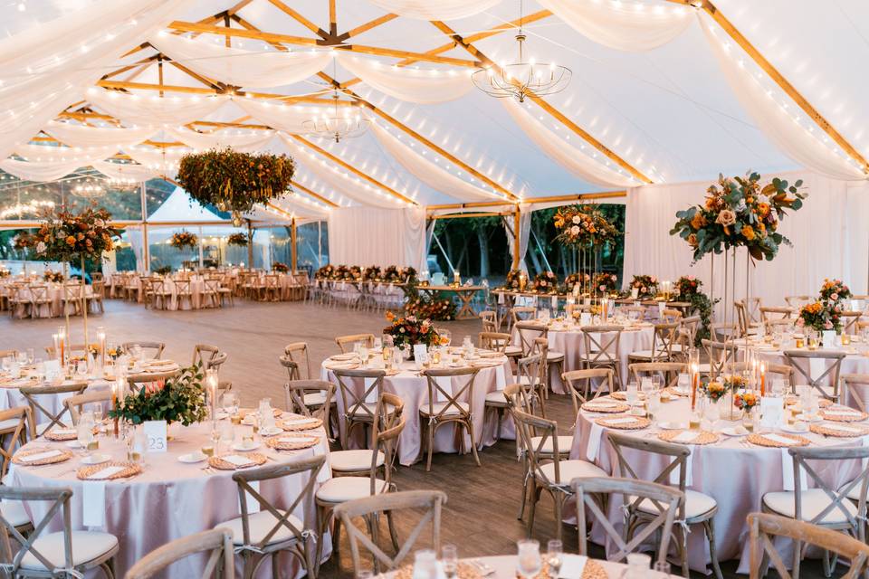 Tented wedding decor