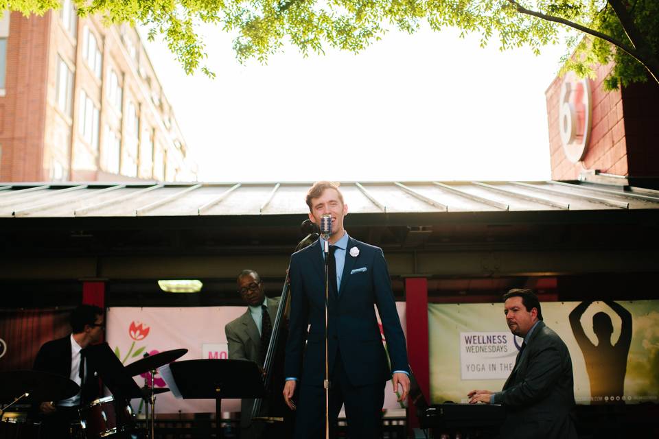 Jazz quartet performing live