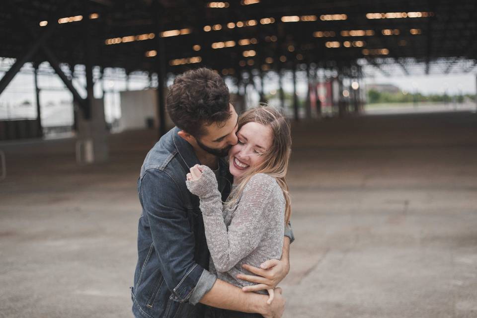 Couple embracing