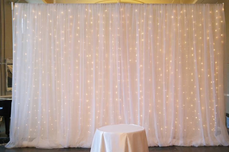 White curtain with lights