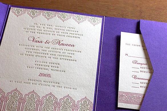 Violet invitations