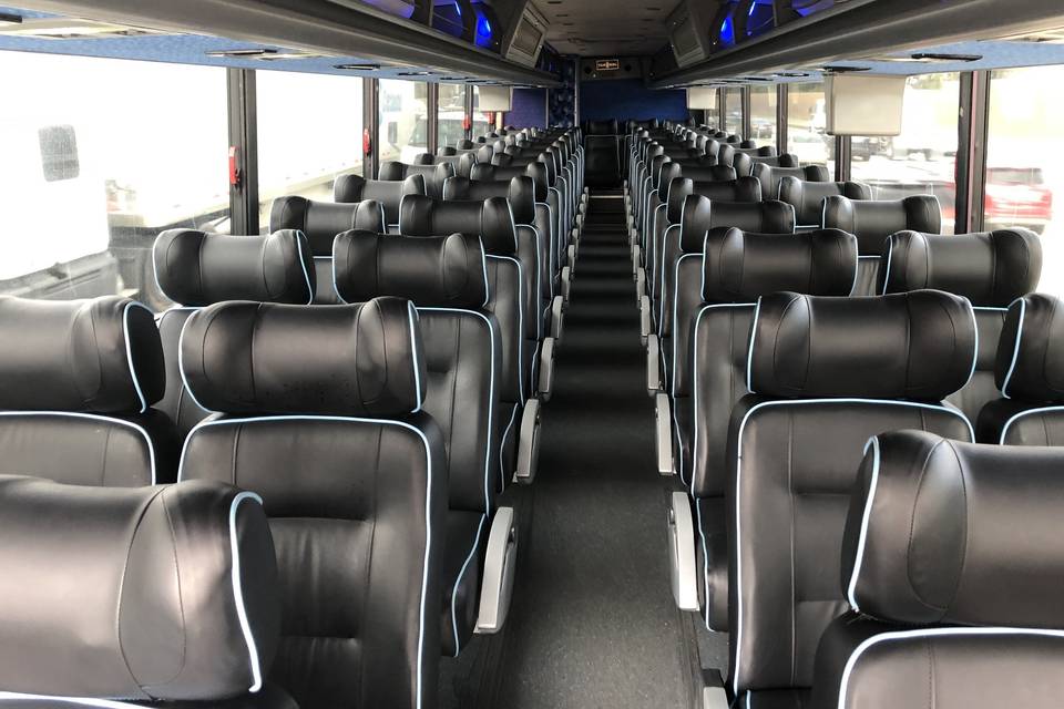 57 passenger bus leather seats