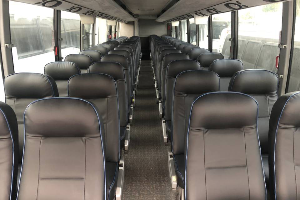58 passenger bus aisle shot