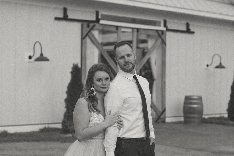 Moody black and white wedding