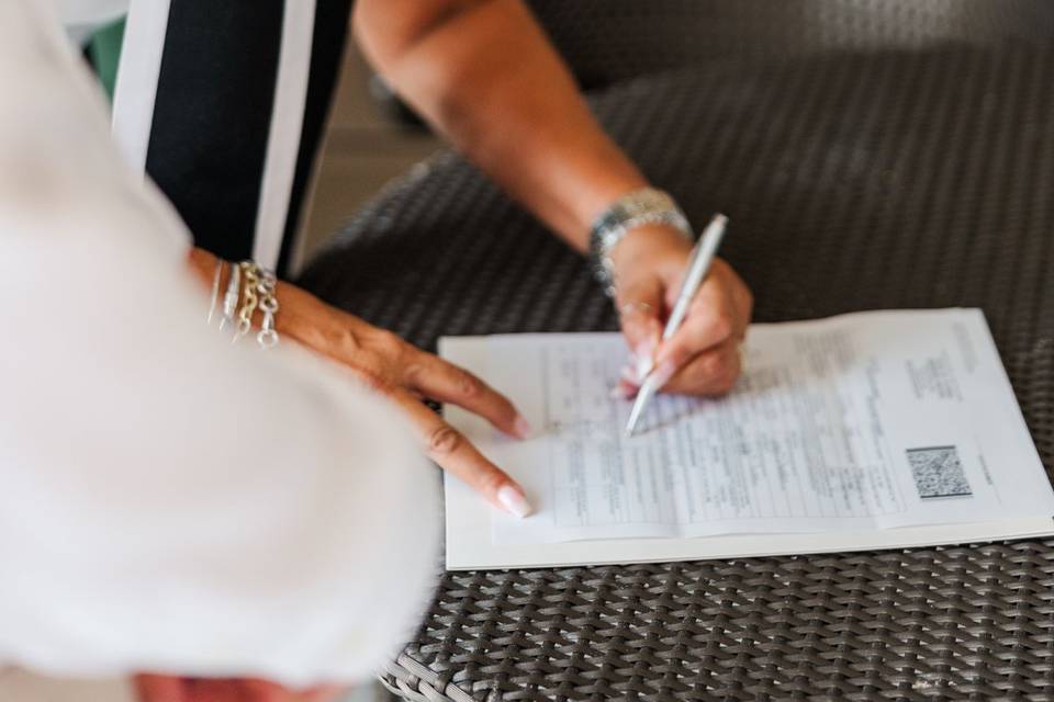 Signing Marriage License