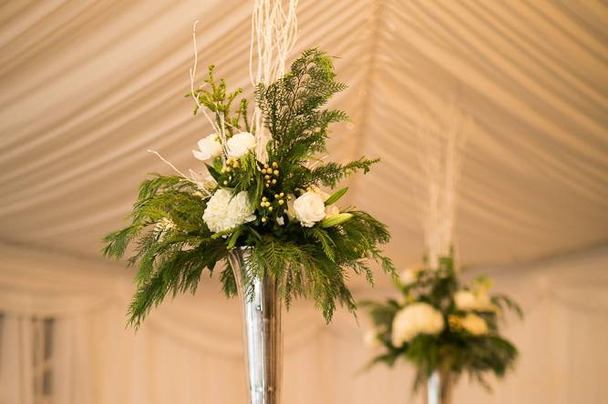 Raised floral centerpiece