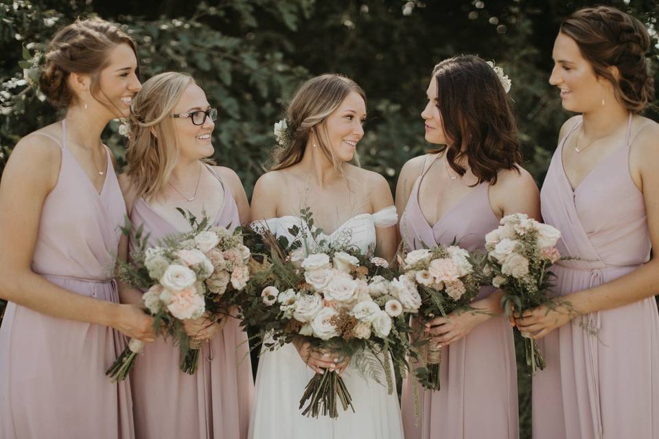 Rustic bridal party