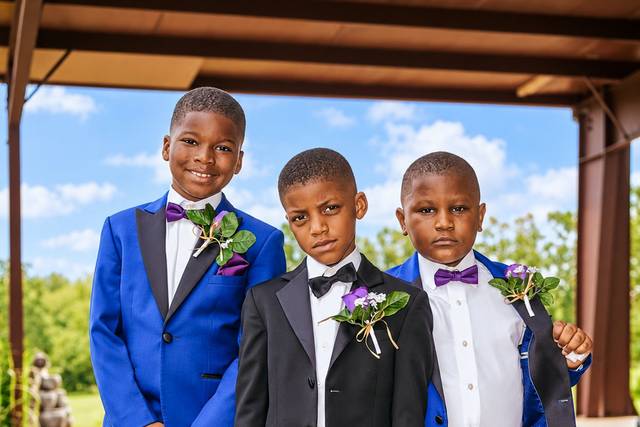 Groom and groomsmen walking