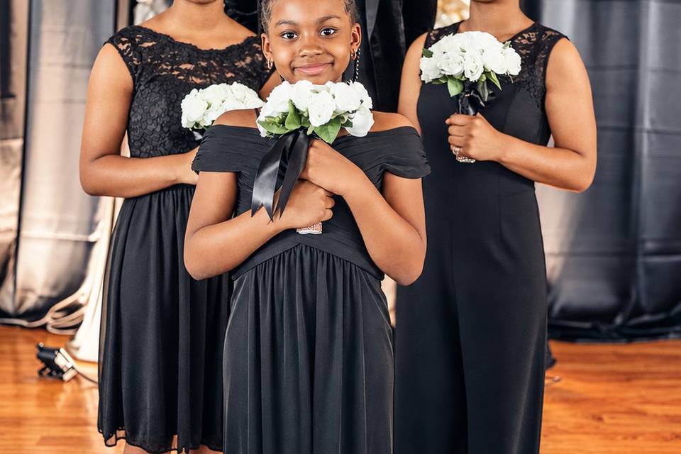 Flower girls with bouquets