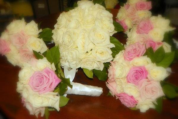 Wedding party handtied bouquets