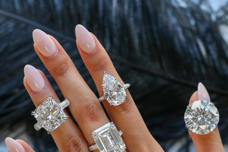 Diamonds on each finger