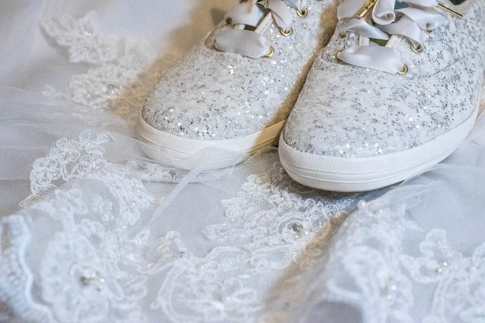 Sparkly shoes and lace