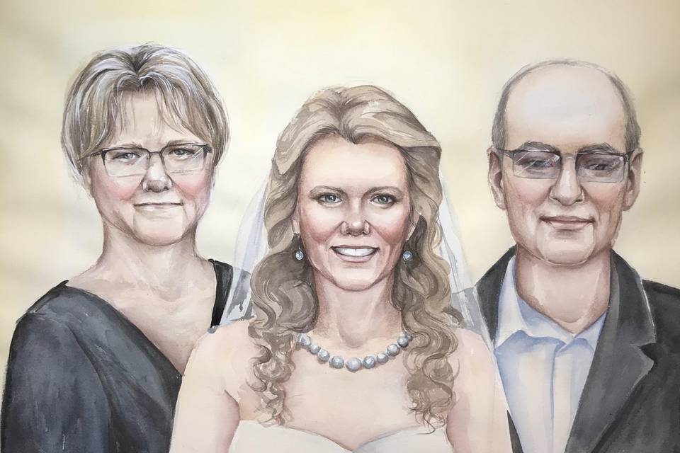 Family wedding painting