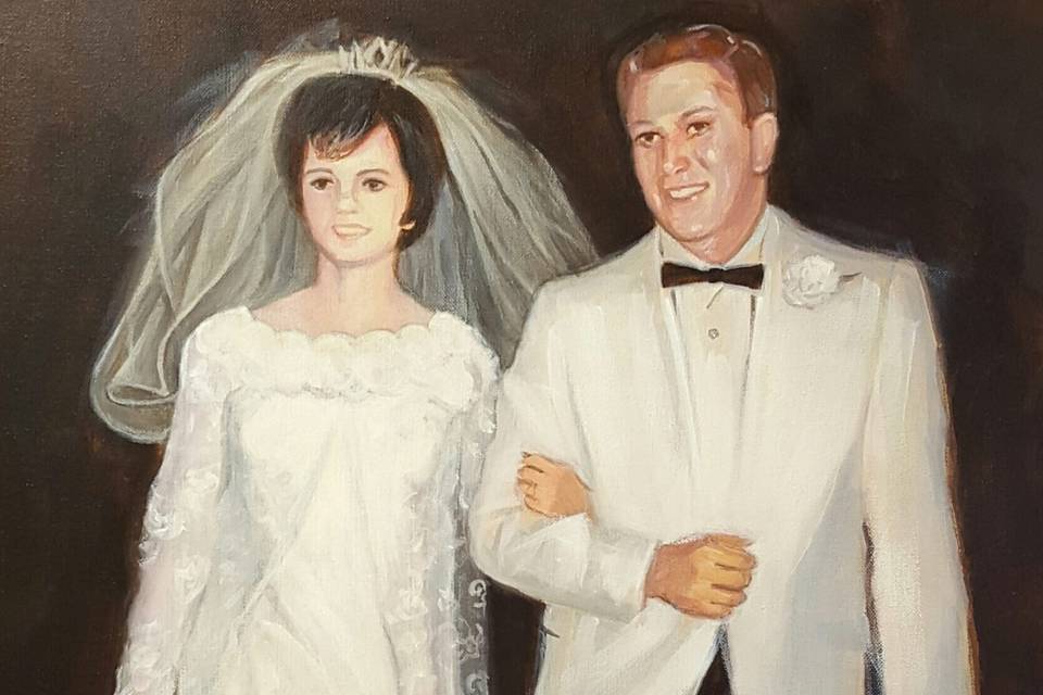 Bride & groom painting
