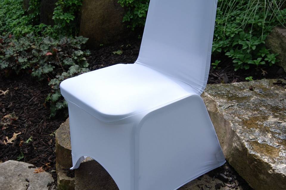 A white chair cover is a traditional and formal product to set the right mood at your reception.