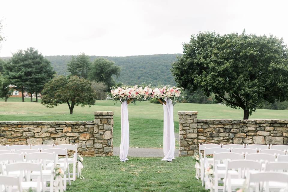 Outdoor ceremony setup