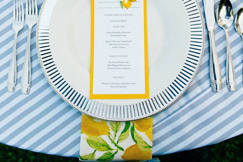 Spring brunch place setting