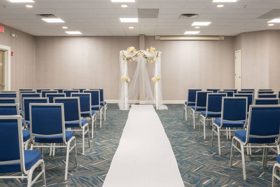 Aisle ready for a wedding ceremony