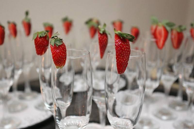Champagne glass with strawberry