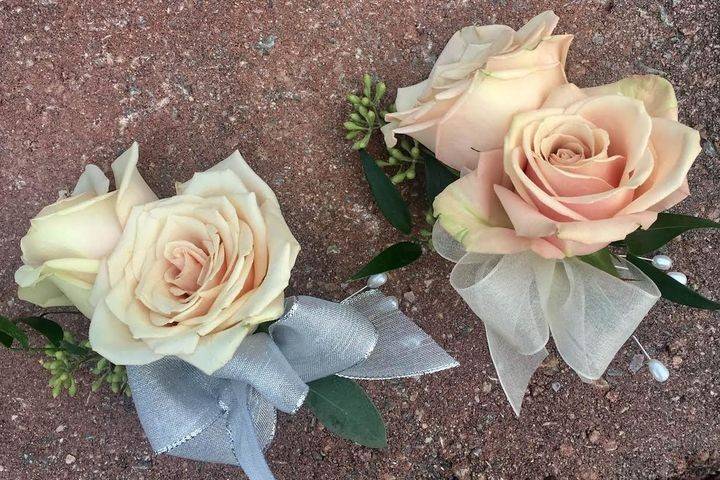Mother of pearl rose corsage