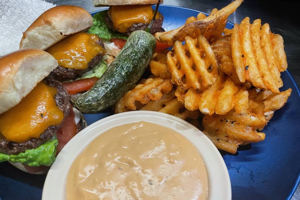 Sliders & waffle fries