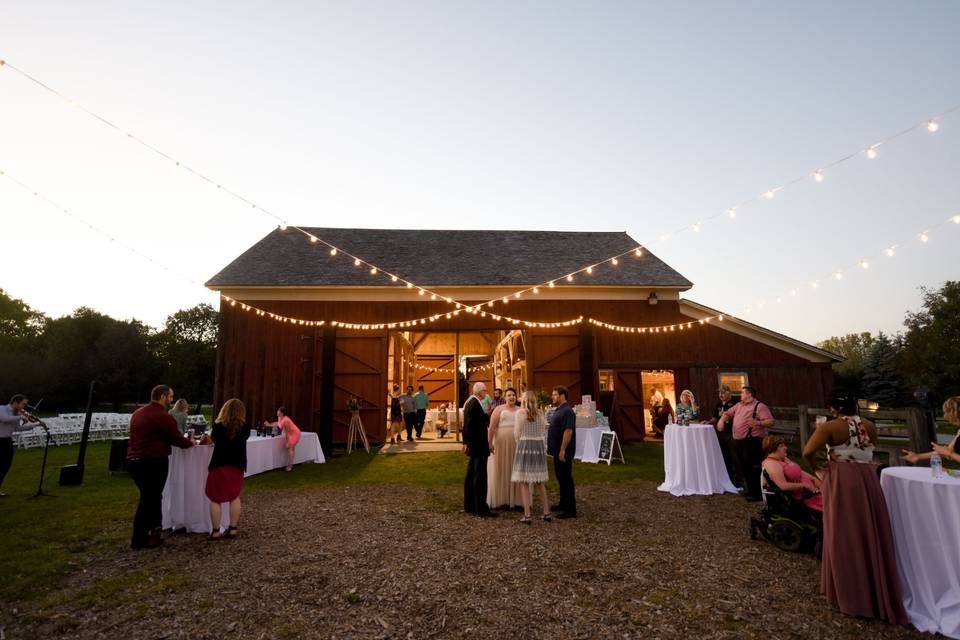 Barn string bulb lighting