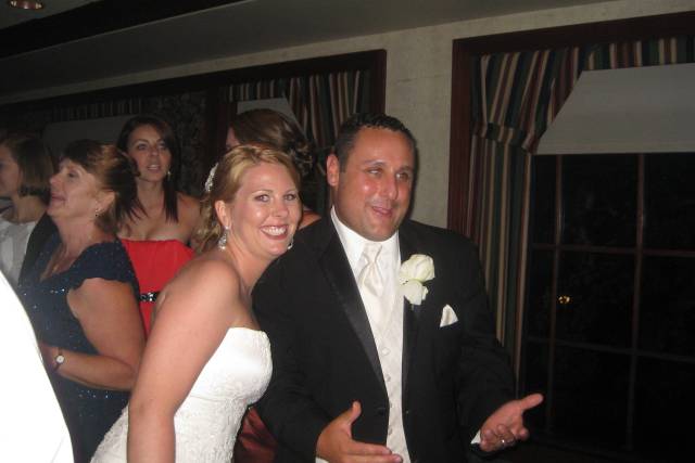 Happy bride and groom