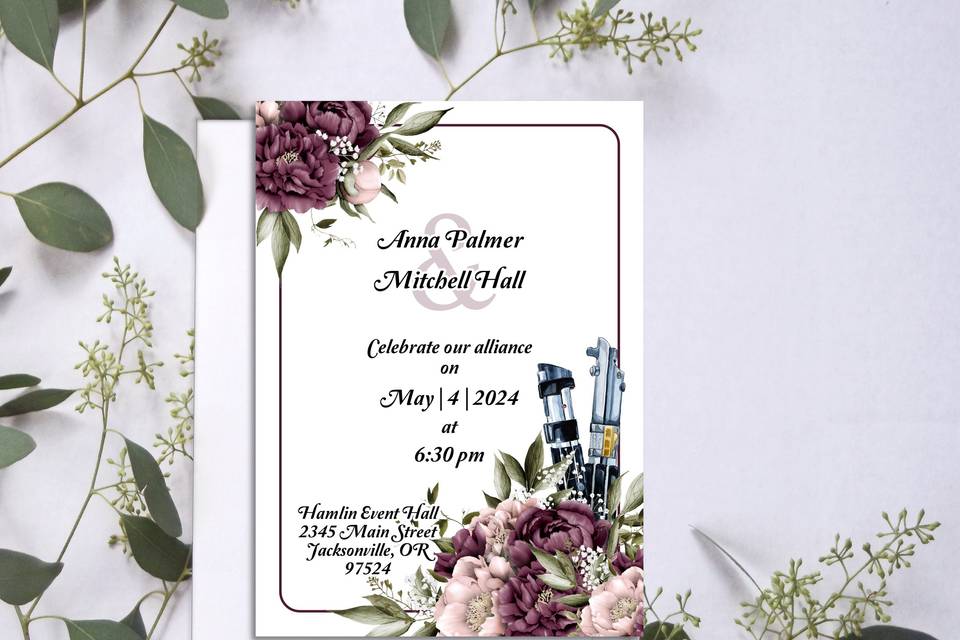 Lightsabers Wedding Invitation