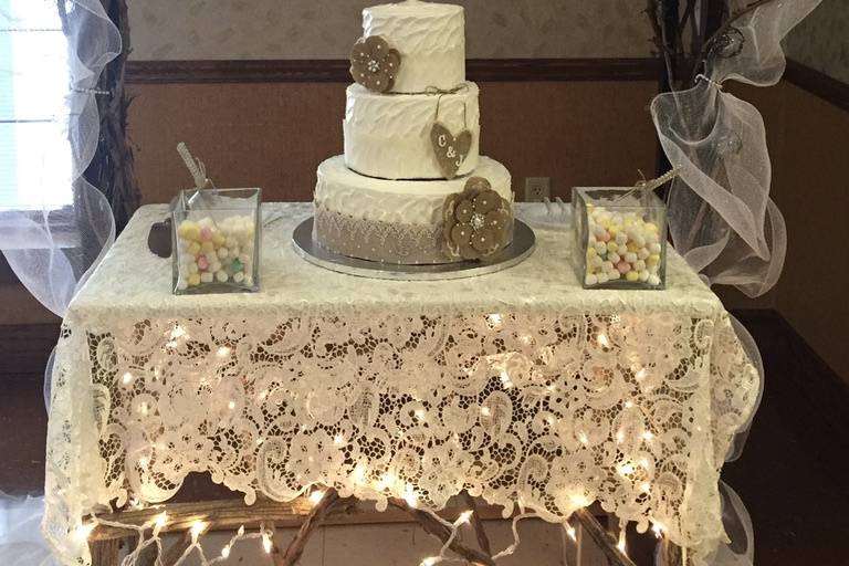 Tiered wedding cake