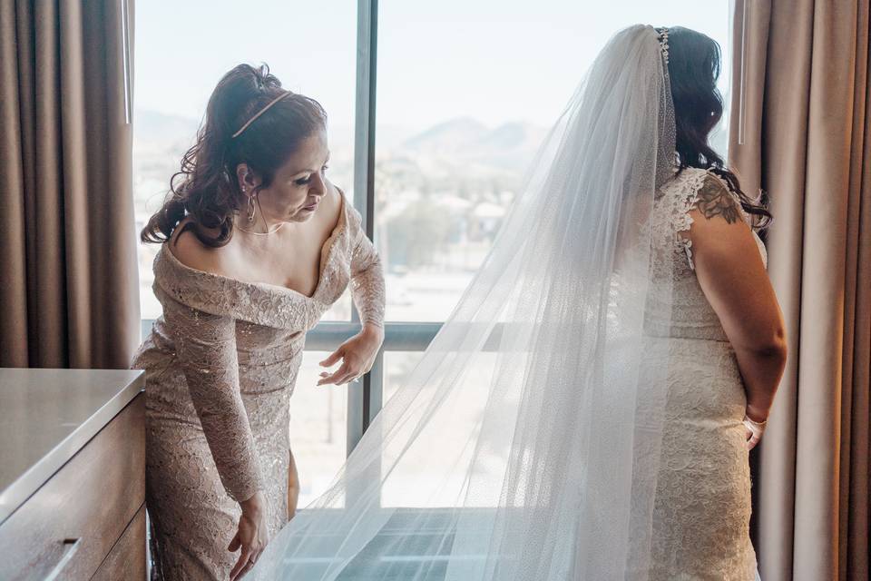 Bride and mother