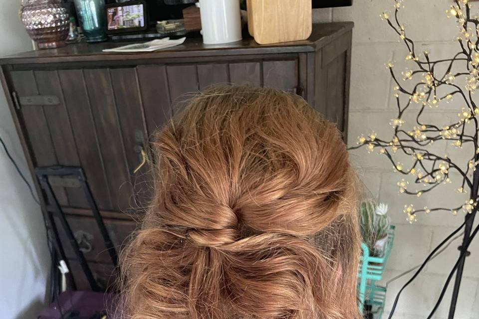 Half-up hairstyle