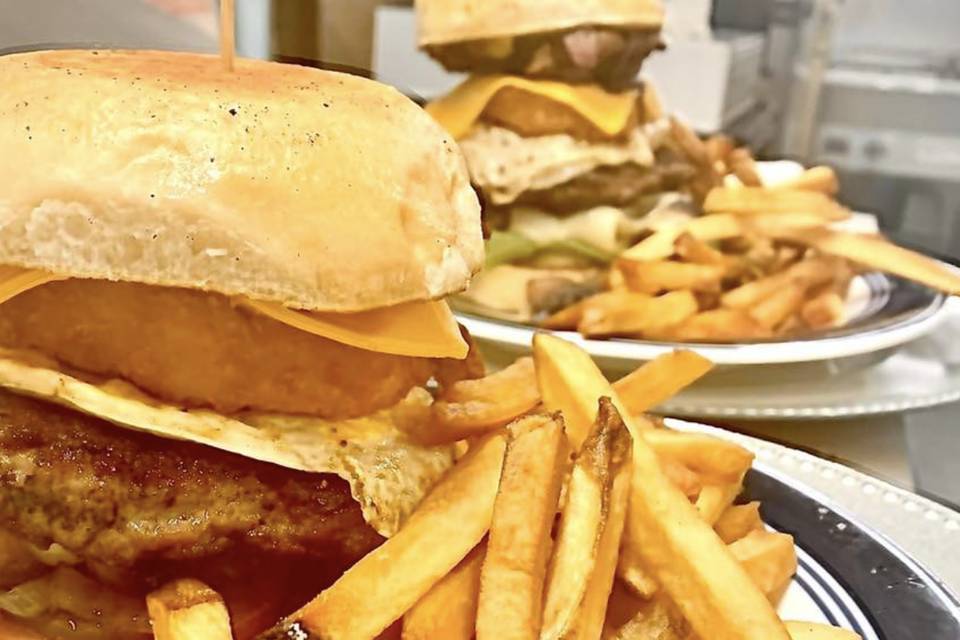 Burger and fries