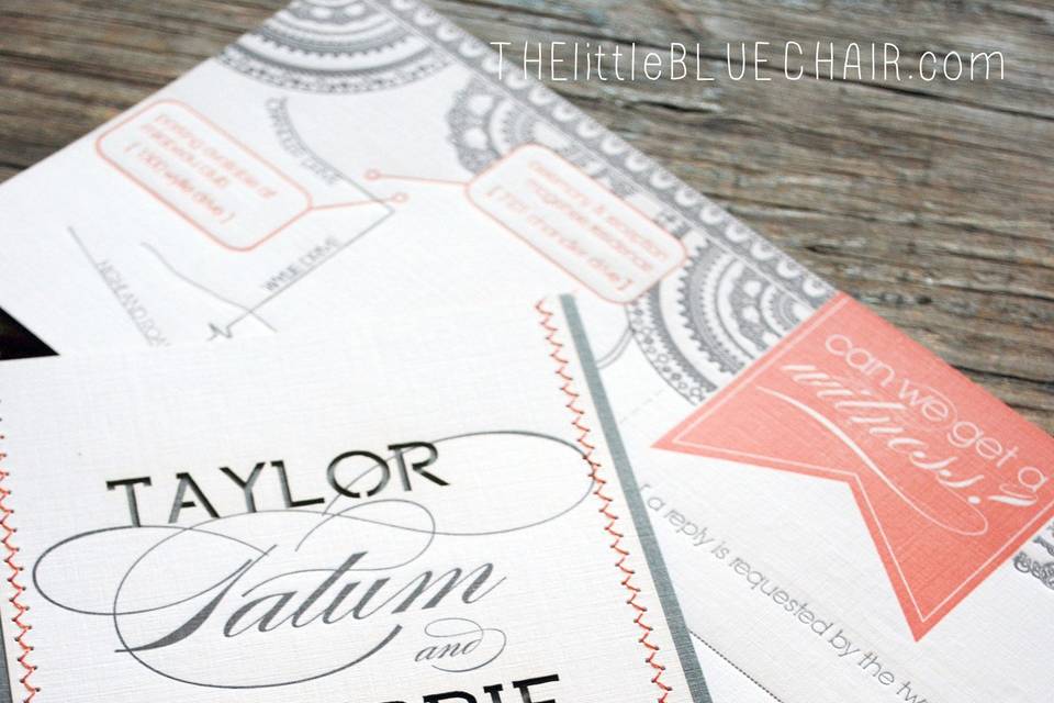 custom letterpress wedding suite