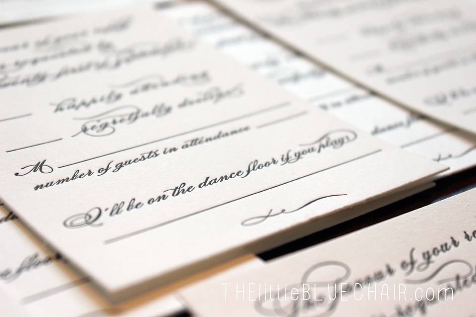 custom letterpress wedding suite