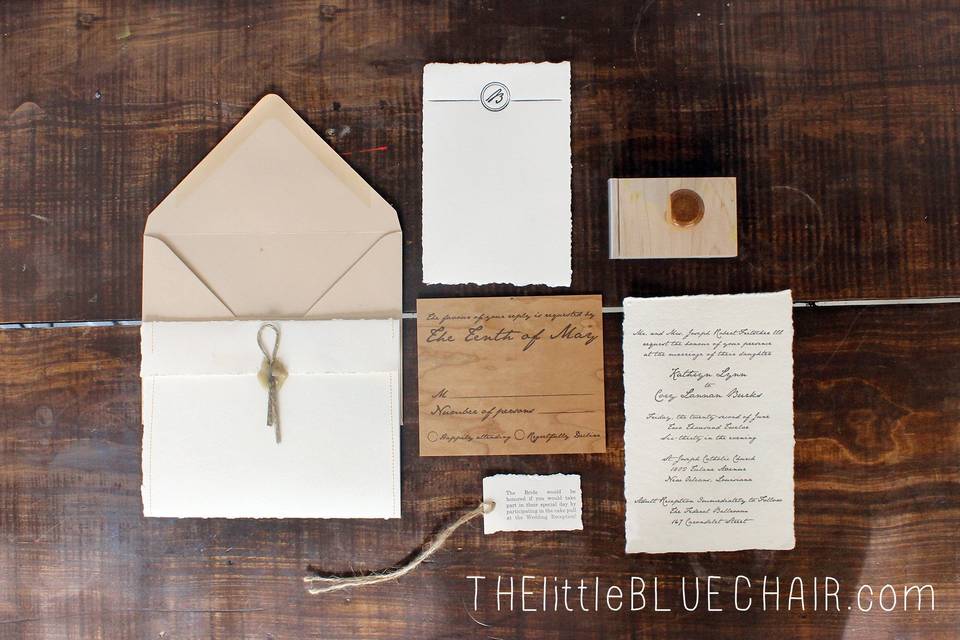 custom letterpress wedding suite