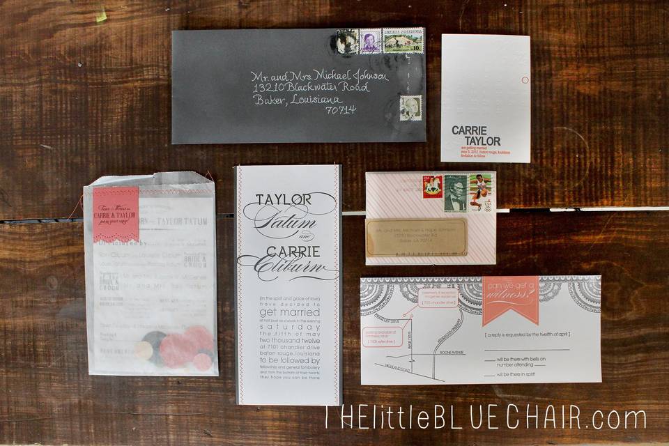 custom letterpress wedding suite